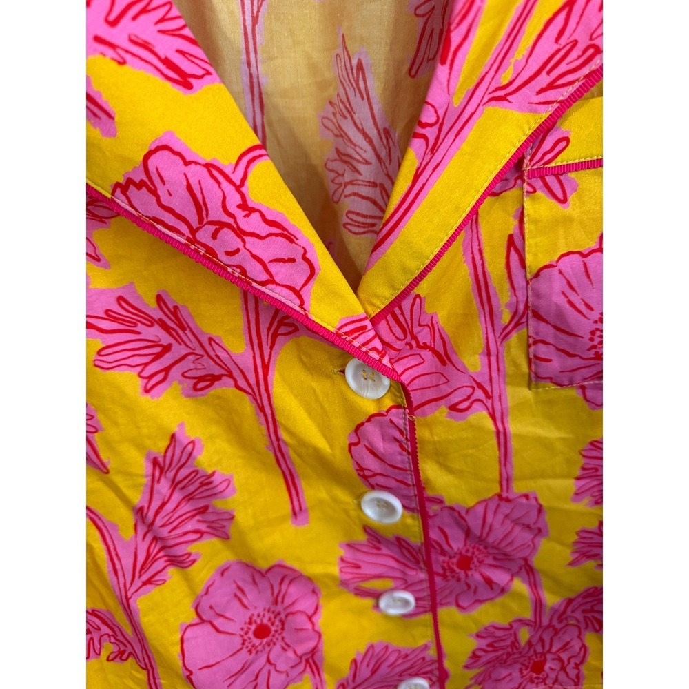 Mersea Over the Cotton Moon Block Poppy Pajama Set Travel Bag S NWT - Picture 4 of 10